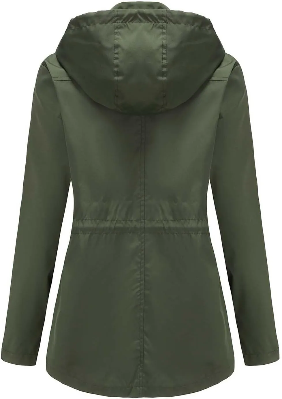 YRAETENM Rain Jacket Women Lightweight Waterproof Trench Coat Active Outdoor Hooded Windbreaker Casual Raincoat with Pockets