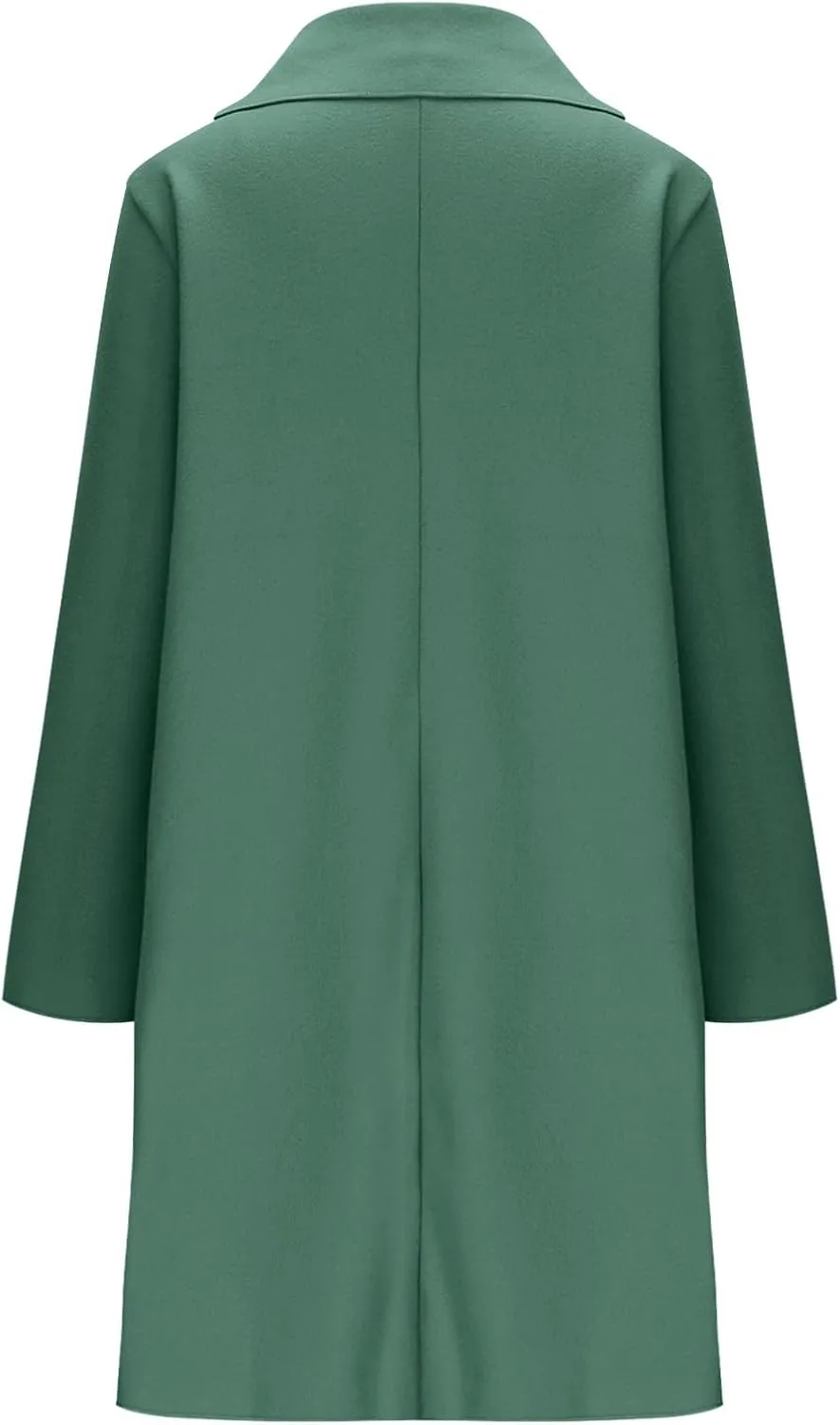 YRAETENM Trench Coat Women Single Breasted Notch Lapel Wool Coats Casual Mid Long Solid Color Jackets Fall Winter Outwear