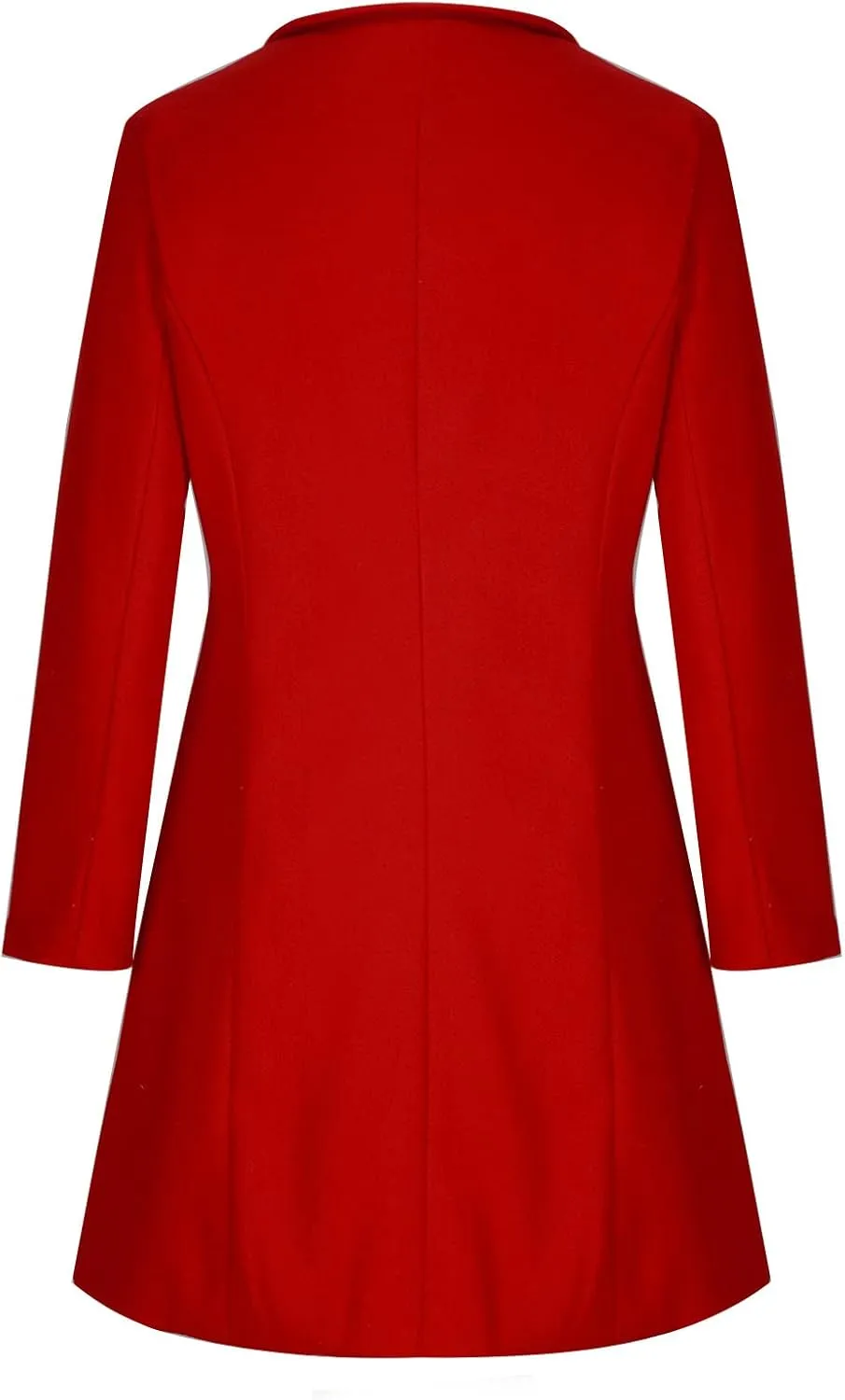 YRAETENM Winter Coats for Women Elegant Single Breasted Long Wool Coat Overcoat Casual Slim Fit Lapel Collar Trench Coats