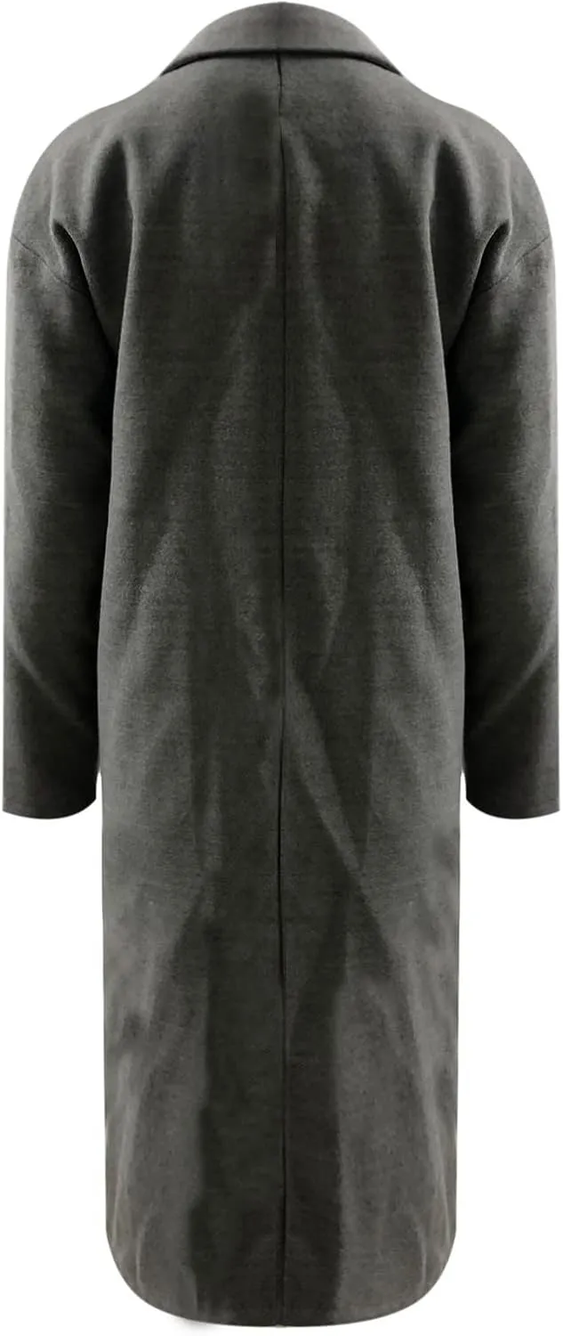 YRAETENM Winter Trench Coat Women Classic Double Breasted Wool Pea Coat Fashion Elegant Notched Lapel Warm Overcoat Jacket