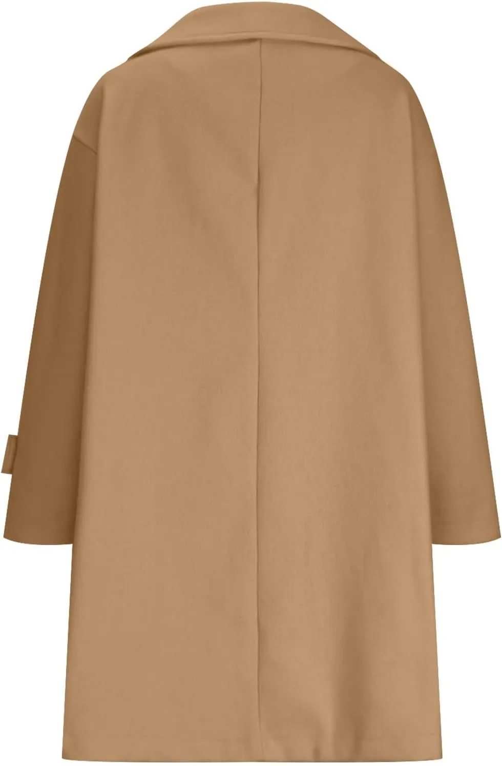 YRAETENM Women's Casual Notch Lapel Wool Coat Single Breasted Raglan Winter Jackets Plus Size Casual Long Trench Coat Peacoat
