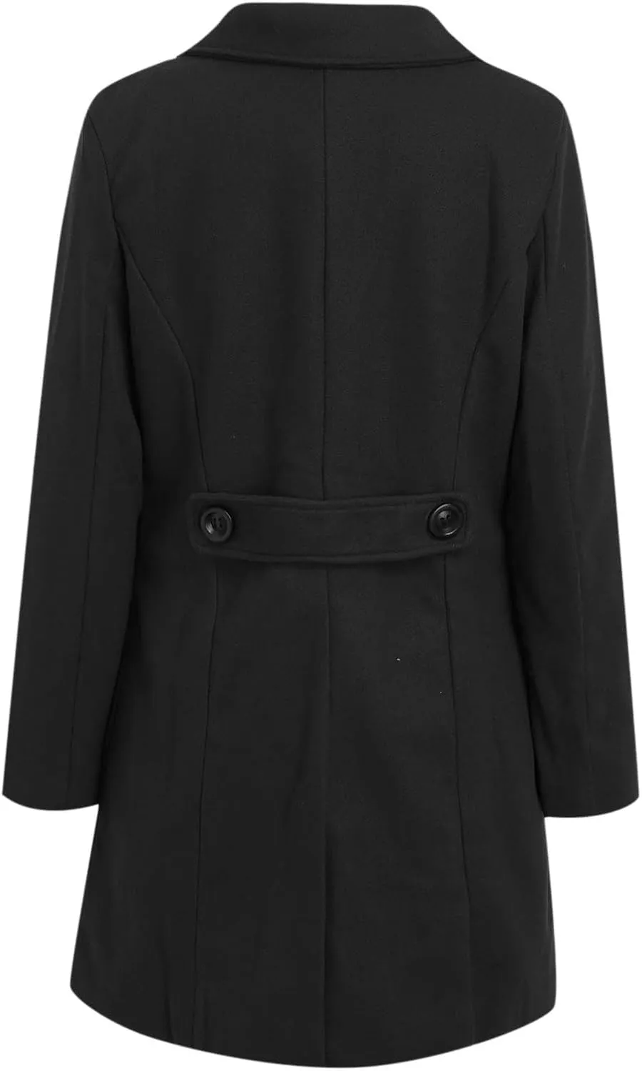 YRAETENM Women's Plus Size Long Winter Coats Notch Lapel Double Breasted Trench Coats Casual Mid Long Pea Coat with Pockets