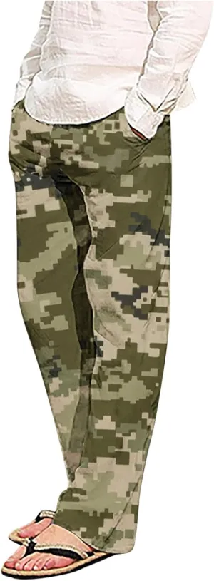 Zeiyignr Camo Lounge Pants for Men Lightweight Pjs Bottoms Soft Yoga Trousers Pajama Pants Sleepwear Bottom Pants with Pocket