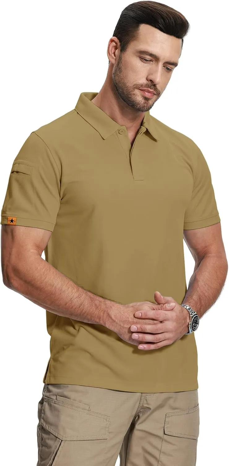 ZITY Mens 2 Pack Polo Shirts Short Sleeve Performance Sports Golf Shirt for Men Tactical Shirt