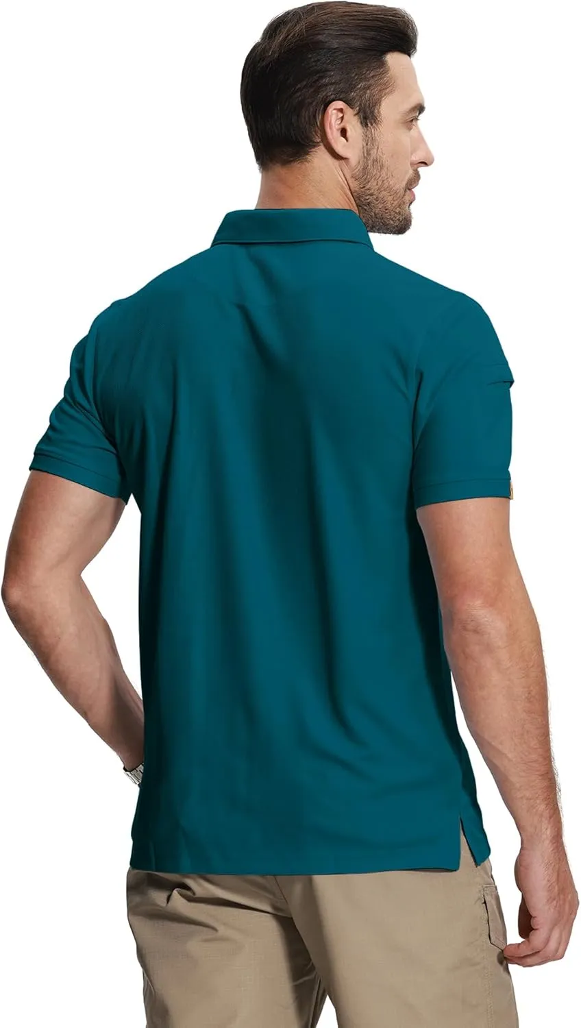 ZITY Mens 2 Pack Polo Shirts Short Sleeve Performance Sports Golf Shirt for Men Tactical Shirt