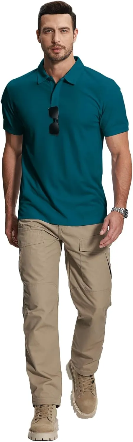 ZITY Mens 2 Pack Polo Shirts Short Sleeve Performance Sports Golf Shirt for Men Tactical Shirt