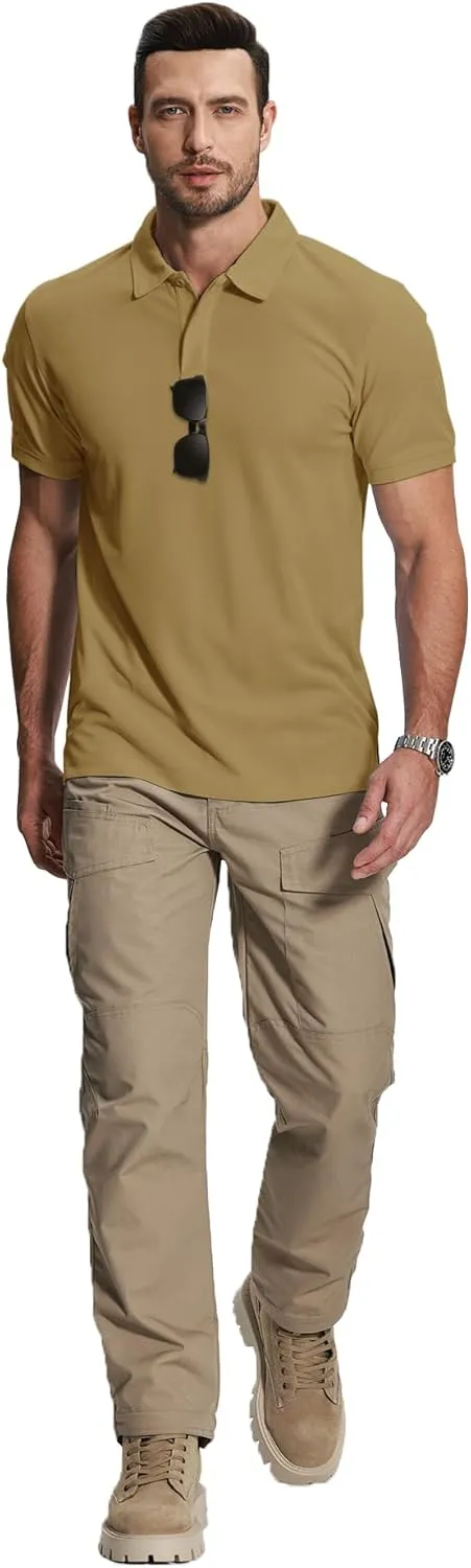 ZITY Mens 2 Pack Polo Shirts Short Sleeve Performance Sports Golf Shirt for Men Tactical Shirt
