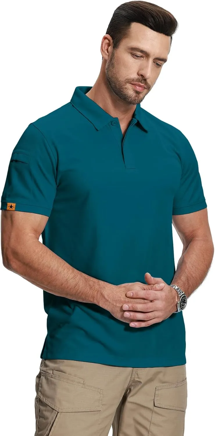 ZITY Mens 2 Pack Polo Shirts Short Sleeve Performance Sports Golf Shirt for Men Tactical Shirt